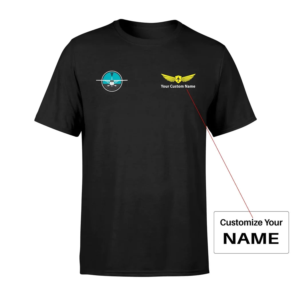 Cessna & Gyro aviation design printed on soft cotton small-logo T-shirt.