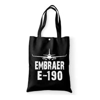 Thumbnail for Embraer E-190 & Plane aviation tote bag in canvas.