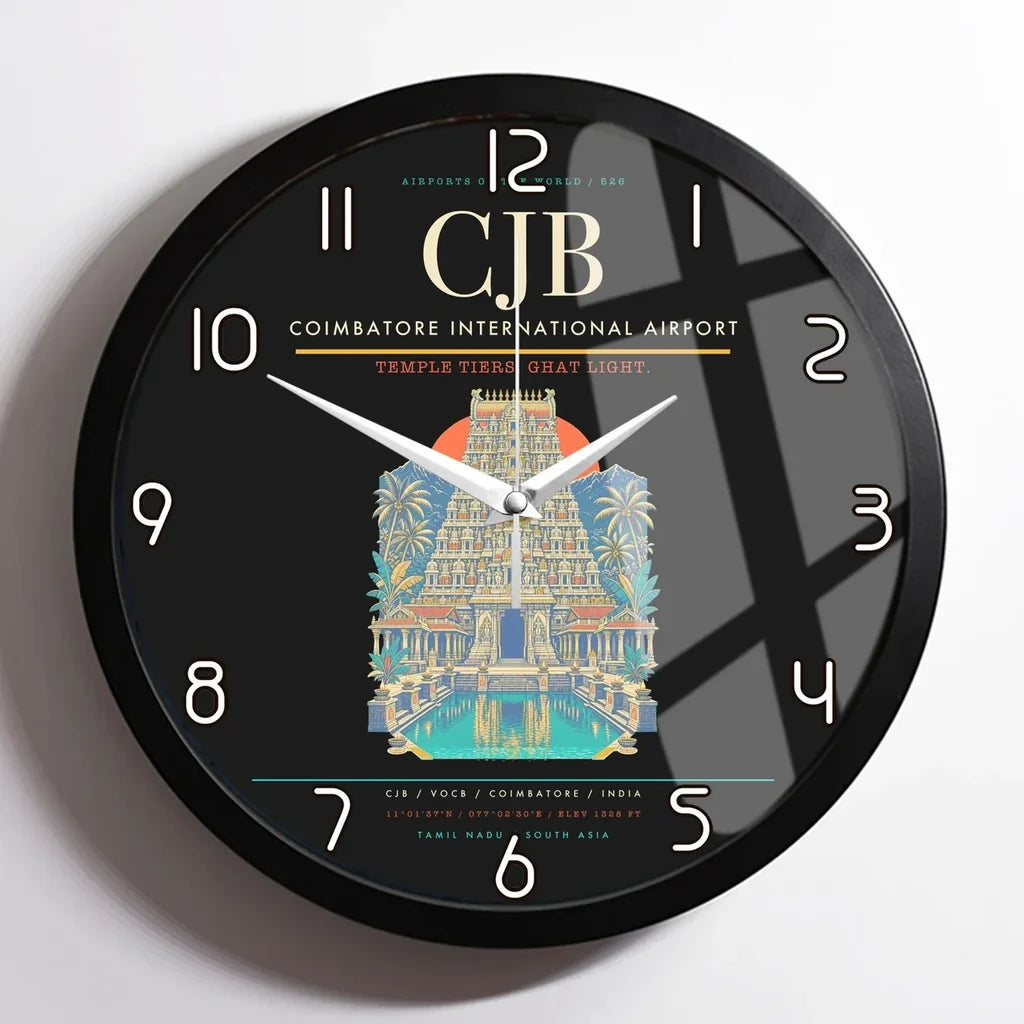 Coimbatore International Airport CJB Wall-Clock Framed - Black