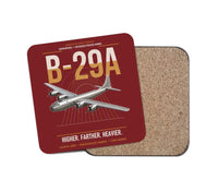 Thumbnail for B-29A Superfortress design on dark red 1 piece coaster