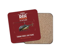Thumbnail for Robinson R66 design on dark red 1 piece coaster