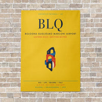 Thumbnail for Bologna Guglielmo Marconi Airport BLQ vertical canvas print - no frame - yellow background