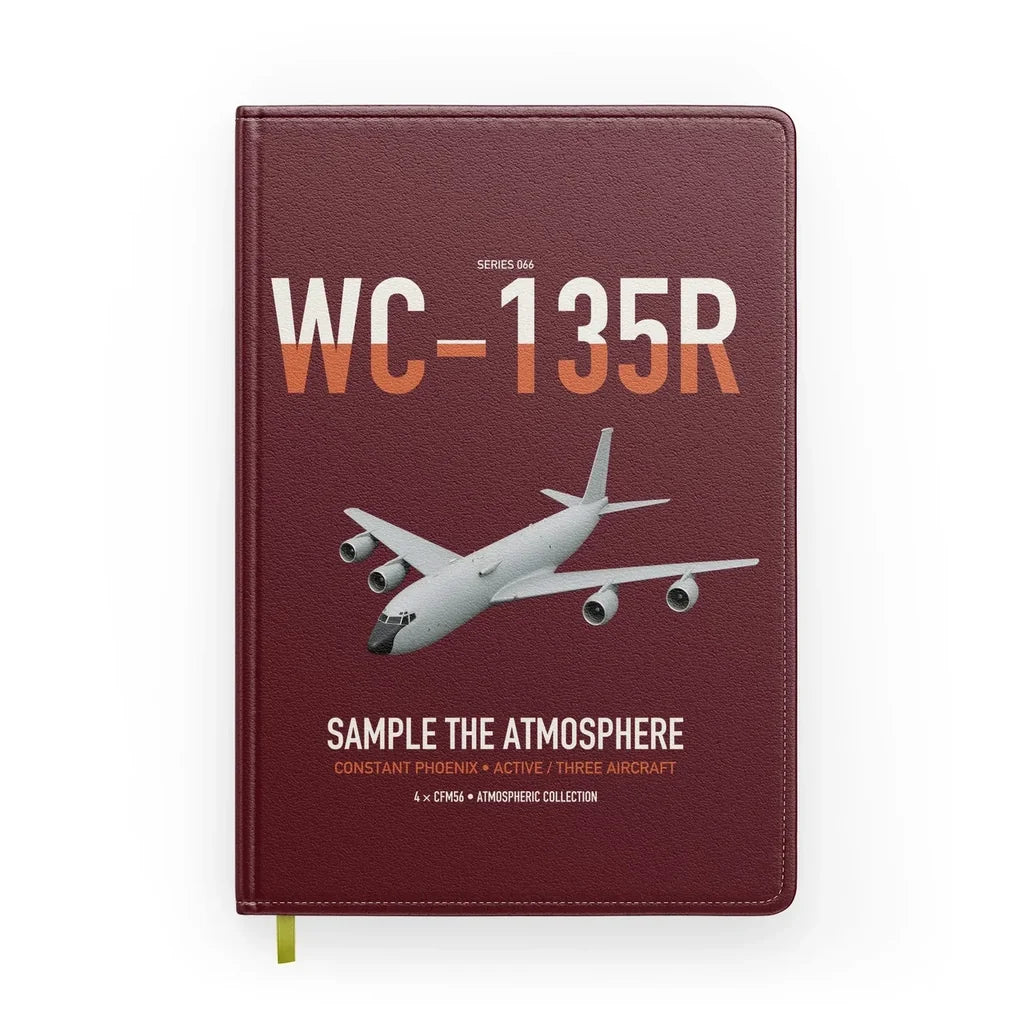 WC-135R Constant Phoenix design on dark red notebook