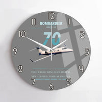 Thumbnail for Bombardier Learjet 70 design on gray no frame wall clock