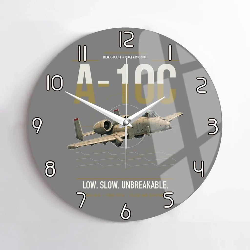 A-10C Thunderbolt II design on gray no frame wall clock