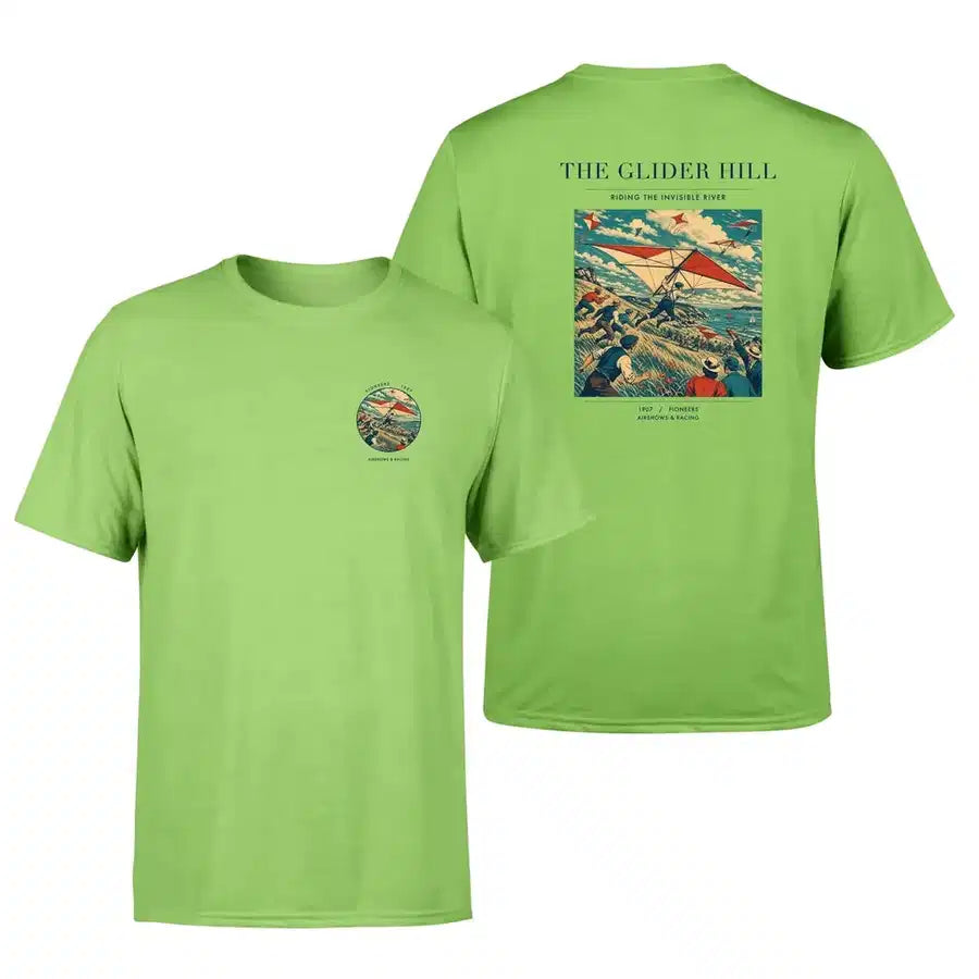 VINTAGE G4013 - The Glider Hill - Double-Side T-Shirt design on lightgreen double side t shirt