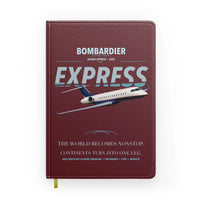 Thumbnail for Bombardier Global Express design on dark red notebook