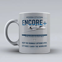 Thumbnail for Cessna Citation Encore+ design on light gray ceramic mug, double-side print