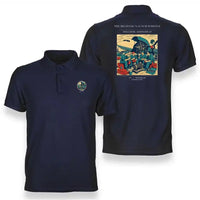 Thumbnail for VINTAGE G4452 - The Mechanic's Lunch Whistle - Double-Side Polo T-Shirt design on navyblue