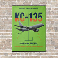 Thumbnail for KC-135 STRATOTANKER vertical canvas print - framed - light green background