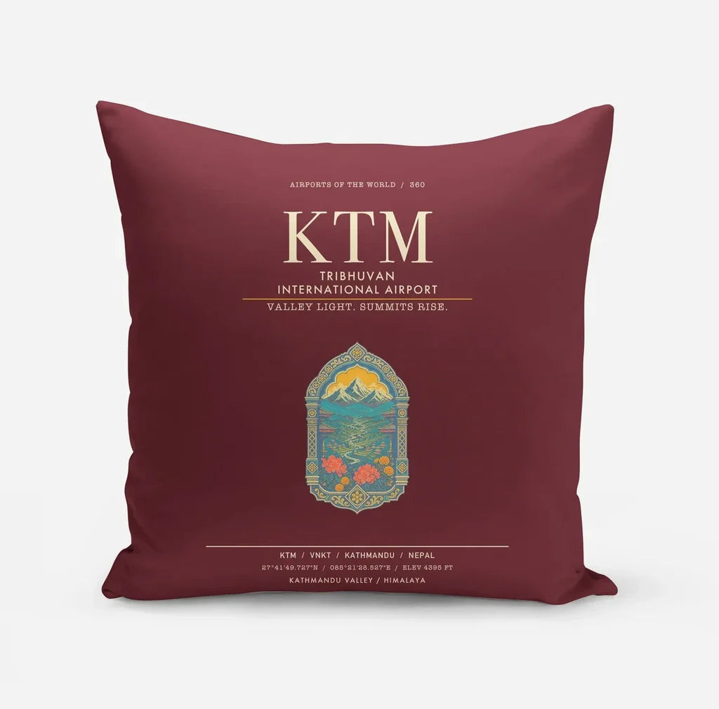 Tribhuvan International Airport Kathmandu KTM - Dark Red