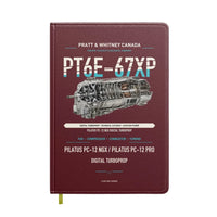 Thumbnail for PT6E-67XP design on dark red notebook