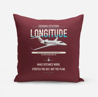 Thumbnail for Cessna Citation Longitude design on dark red pillow