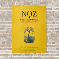 Thumbnail for Nursultan Nazarbayev International Airport Astana NQZ vertical canvas print - no frame - yellow background