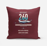 Thumbnail for Beechcraft King Air 260 design on dark red pillow