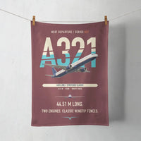Thumbnail for Airbus A321 design on dark red towel