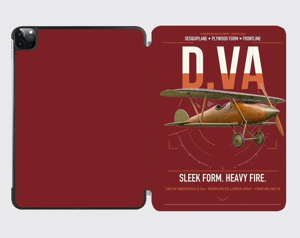 Albatros D.Va design on dark red ipad tablet case