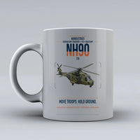 Thumbnail for NHIndustries NH90 TTH design on light gray ceramic mug, double-side print