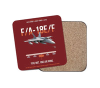 Thumbnail for F A-18E F Buddy Tanker design on dark red 1 piece coaster