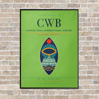 Thumbnail for Afonso Pena International Airport CWB vertical canvas print - framed - light green background