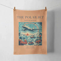 Thumbnail for VINTAGE G4119 - The Polar Jet - Designed Towels design on orange