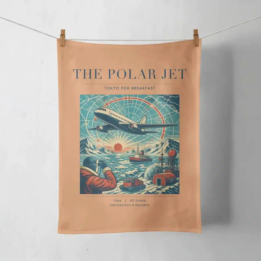 VINTAGE G4119 - The Polar Jet - Designed Towels design on orange