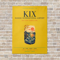 Thumbnail for Kansai International Airport Osaka KIX vertical canvas print - no frame - yellow background