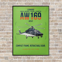 Thumbnail for Leonardo AW169 vertical canvas print - framed - light green background