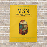 Thumbnail for Dane County Regional Airport Madison MSN vertical canvas print - no frame - yellow background