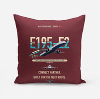 Thumbnail for Embraer E195-E2 design on dark red pillow