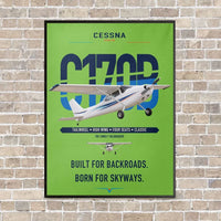 Thumbnail for Cessna 170B vertical canvas print - framed - light green background