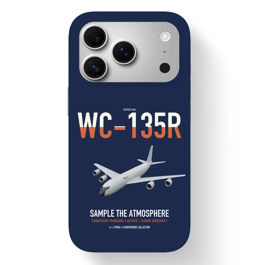 WC-135R Constant Phoenix design on navy blue magsafe iphone case, for iPhone 17 Pro