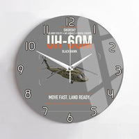 Thumbnail for Sikorsky UH-60M Black Hawk design on gray no frame wall clock