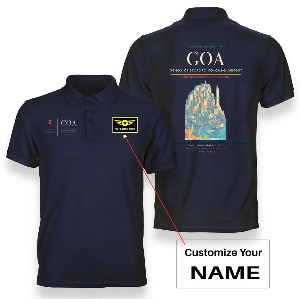 Genoa Cristoforo Colombo Airport GOA Navy Blue+Name