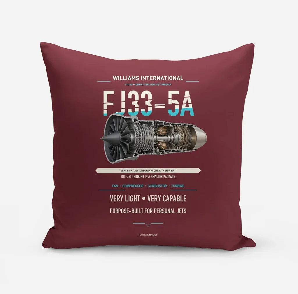 FJ33-5A design on dark red pillow
