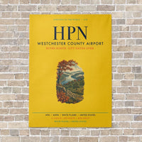 Thumbnail for Westchester County Airport HPN vertical canvas print - no frame - yellow background