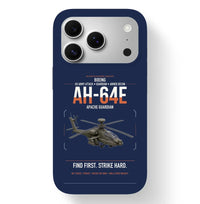 Thumbnail for Boeing AH-64E Apache Guardian design on navy blue magsafe iphone case, for iPhone 17 Pro