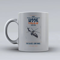 Thumbnail for Airbus H225 design on light gray ceramic mug, double-side print