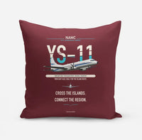 Thumbnail for NAMC YS-11A design on dark red pillow