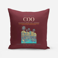 Thumbnail for Cadjehoun Airport (COO) design on dark red pillow