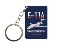 Thumbnail for E-11A BACN design on navy blue designed key chain, double-side print