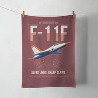 Thumbnail for F-11F Tiger design on dark red towel