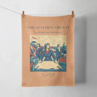 Thumbnail for VINTAGE G4164 - The Aviatrix Circuit - Designed Towels design on orange