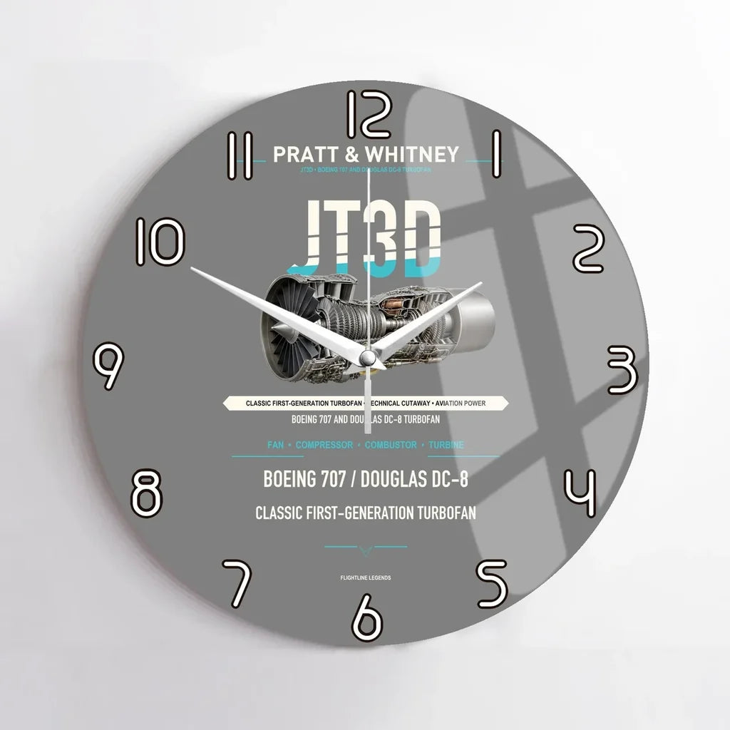 JT3D design on gray no frame wall clock