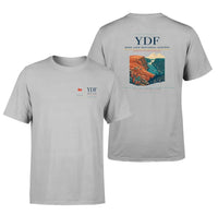 Thumbnail for Deer Lake Regional Airport (YDF) design printed on light gray double-side t-shirt