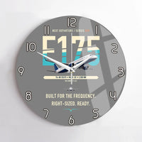 Thumbnail for Embraer E175 design on gray no frame wall clock