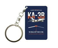 Thumbnail for KA-3B Skywarrior design on navy blue designed key chain, double-side print