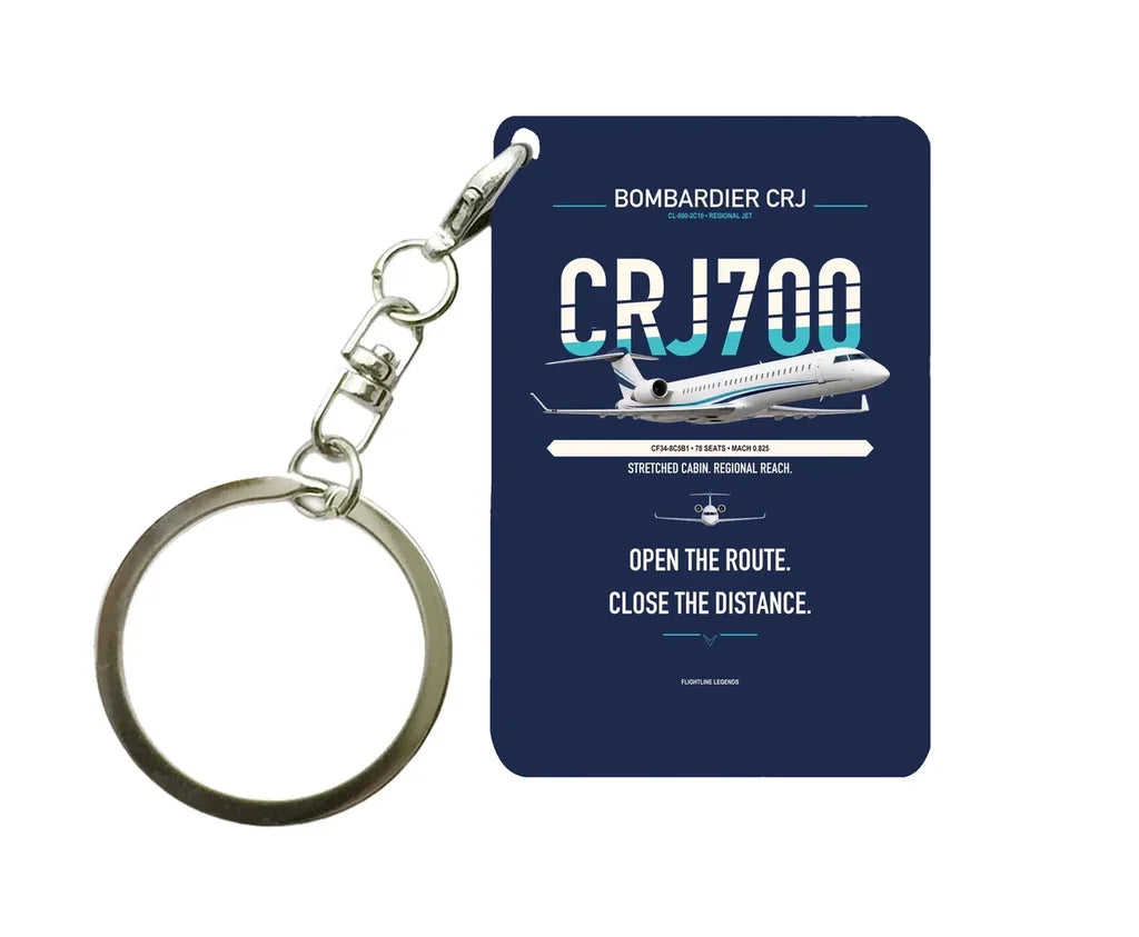 CRJ700 Key Chain design on navy blue key chain