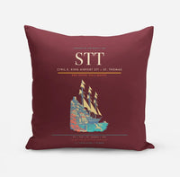 Thumbnail for Cyril E. King Airport (STT) design on dark red pillow