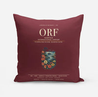Thumbnail for Norfolk International Airport (ORF) design on dark red pillow